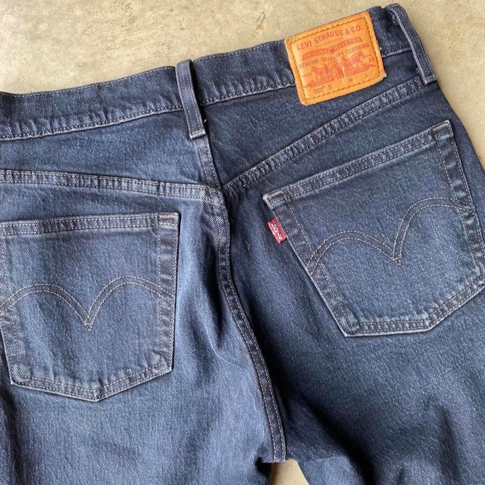 Levi’s premium 501 s big E black button fly denim jeans.
